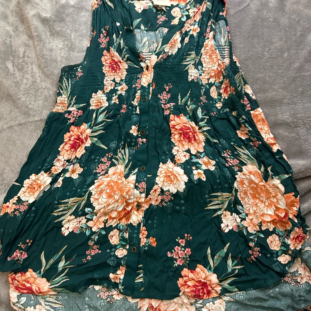 Knox Rose Green Floral Blouse